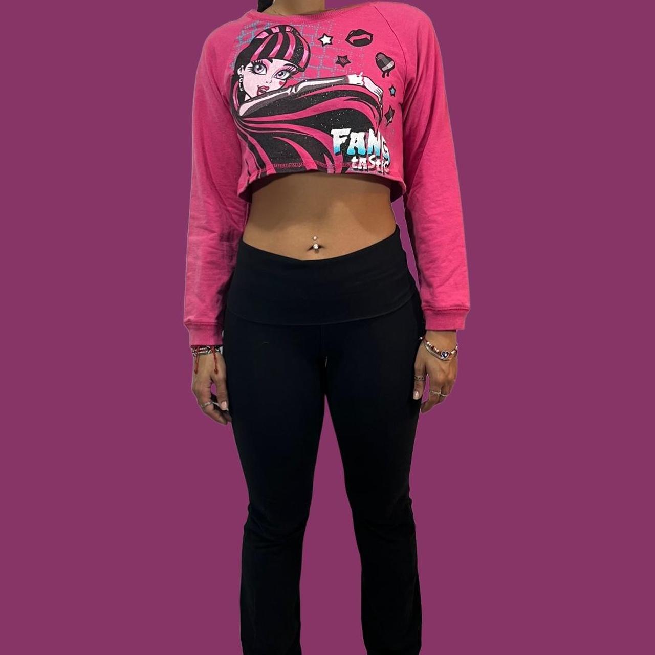 pink foldover capri leggings (not flare) size - Depop