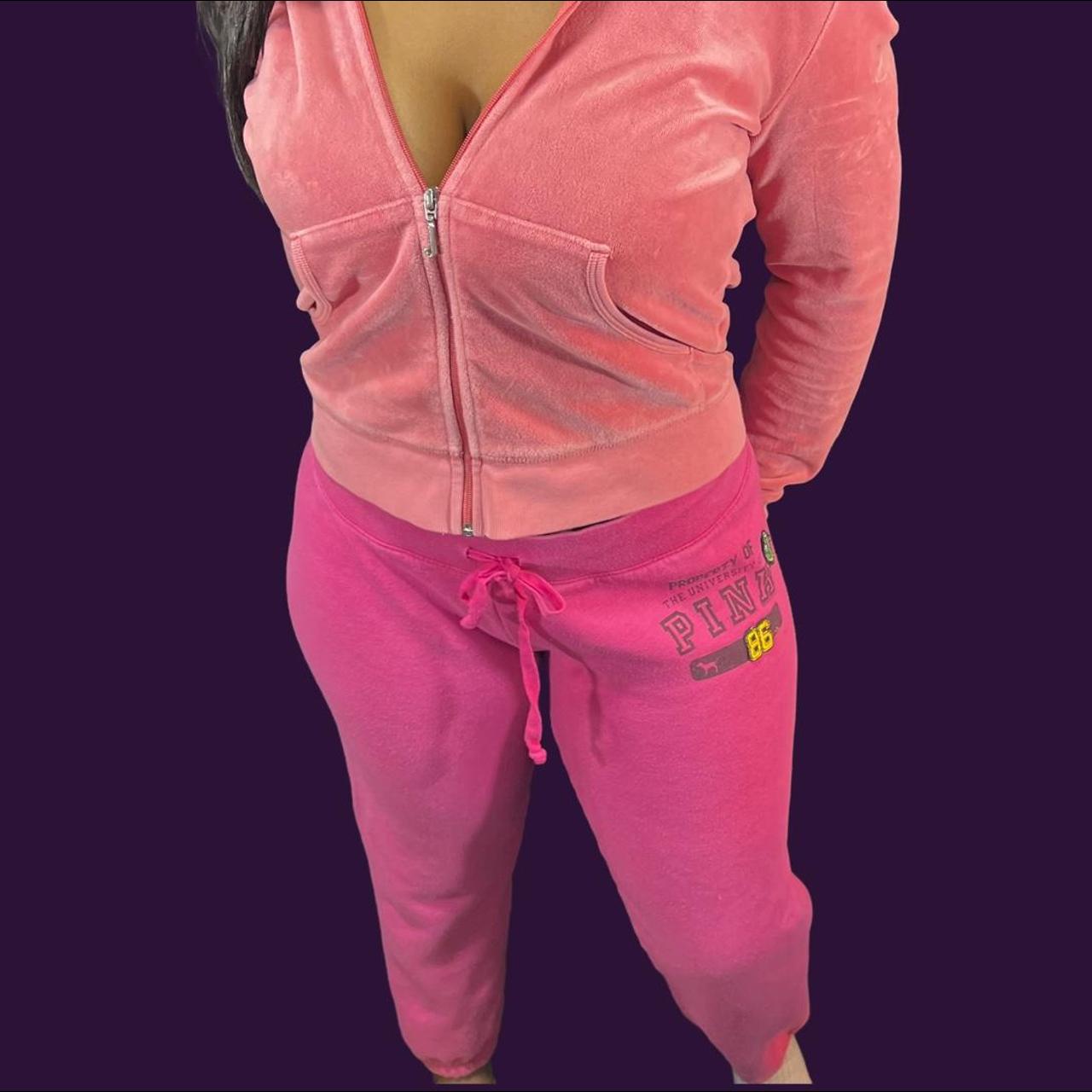 Iconic Hot Pink Victoria Secret PINK sweatpants. - Depop