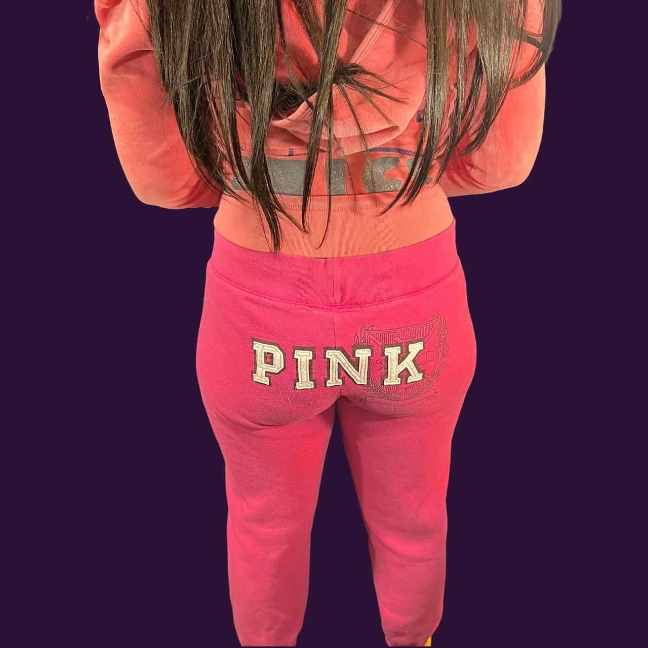 Iconic Hot Pink Victoria Secret PINK sweatpants. - Depop