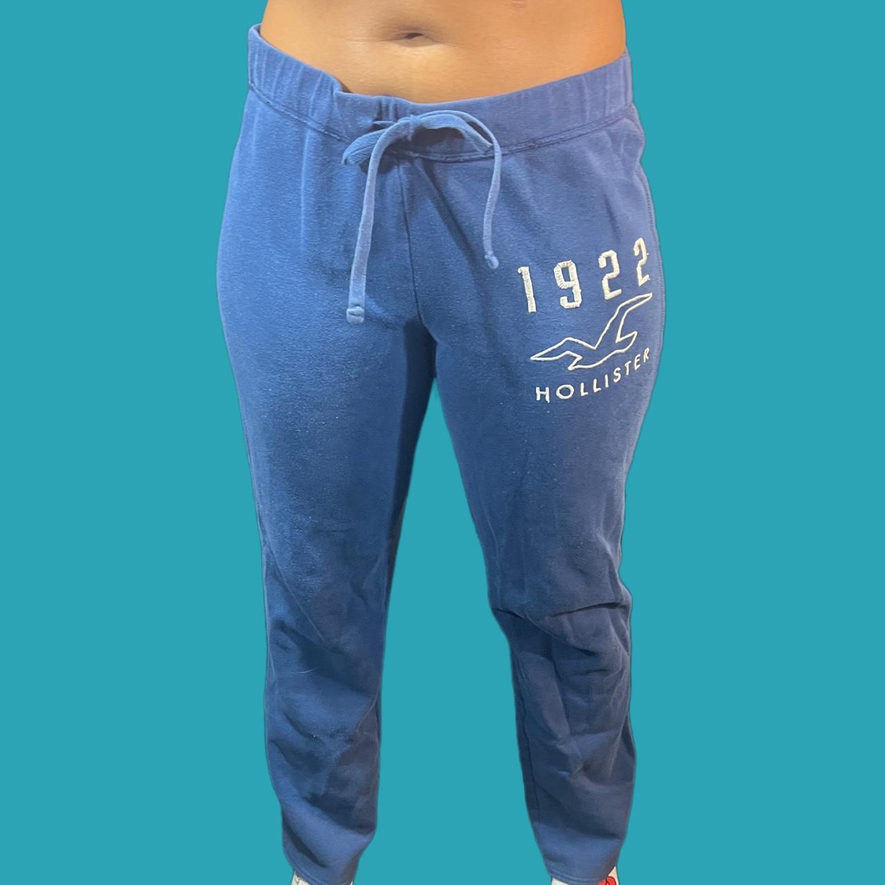 y2k vintage Hollister blue lowrise flare sweatpants - Depop