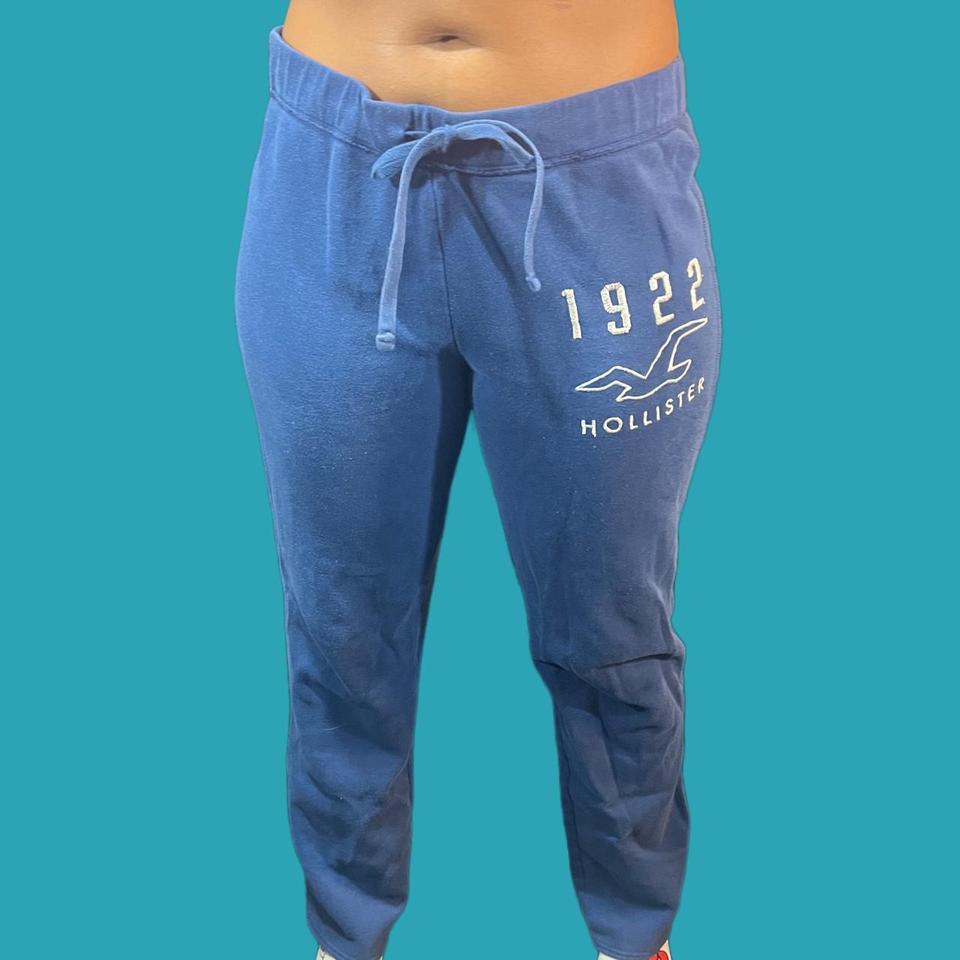 Hollister Graphic Dark Blue Sweatpants Size XS - 62% off