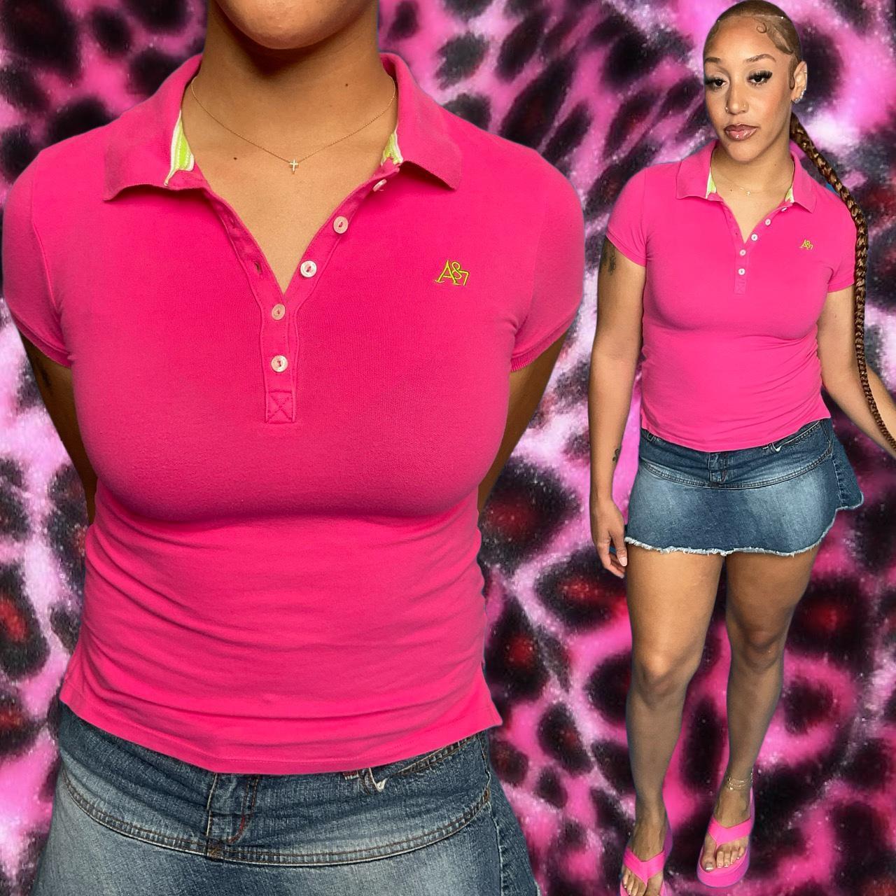 Neon pink polo shirts best sale