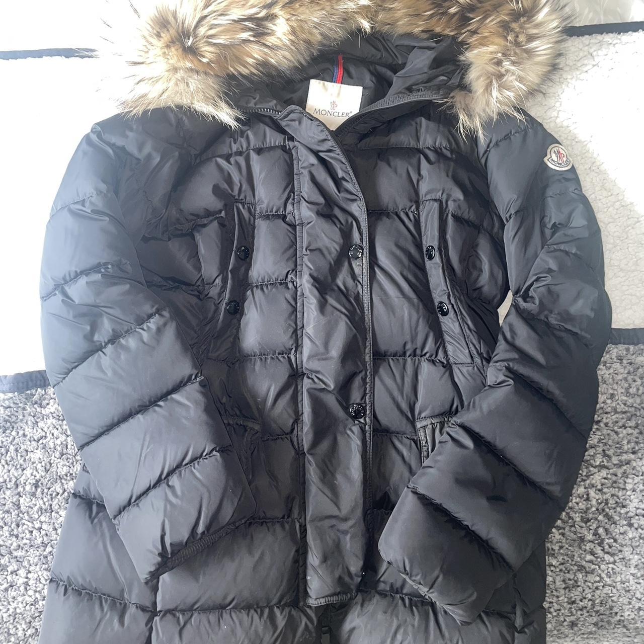 Women’s Moncler fur puffer jacket Size 2 EU... Depop
