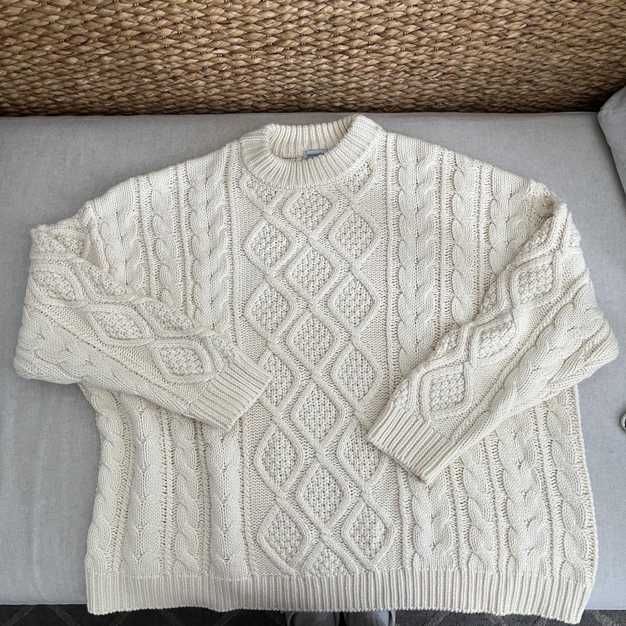 Chunky white sweater from Ghanda!! It’s super cute... - Depop