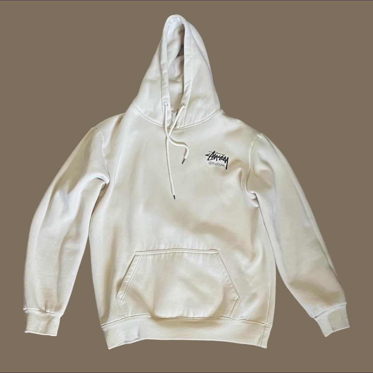 Stüssy Men's Cream Hoodie | Depop