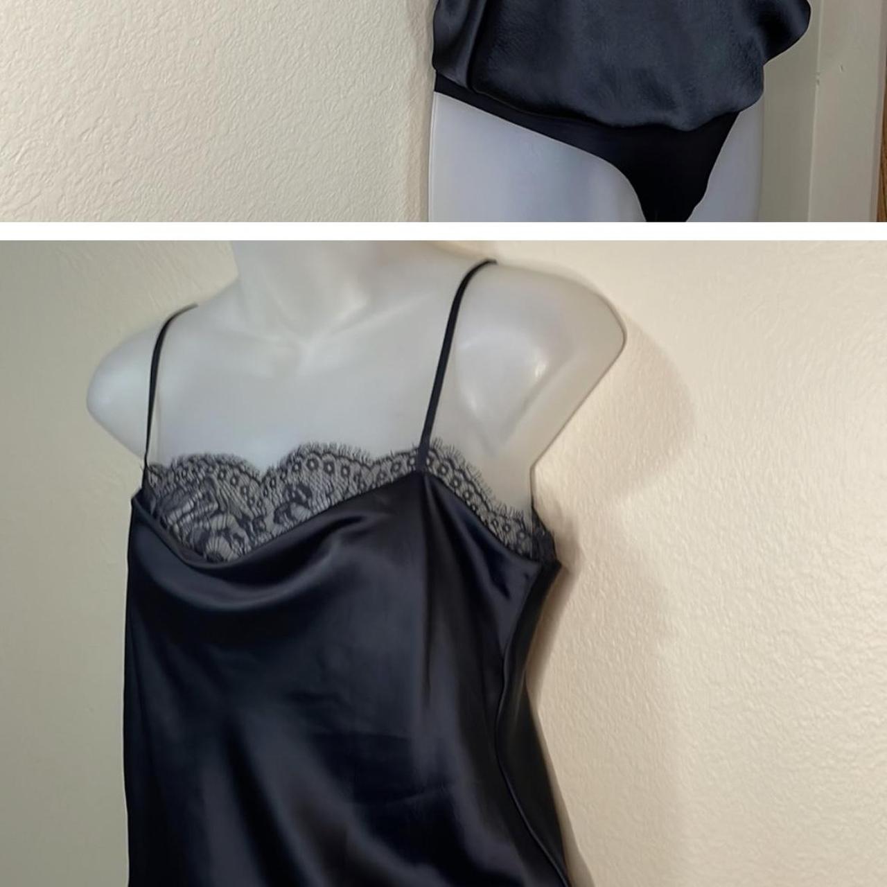 Victoria's Secret Lace Satin Black Camisole Cami - Depop