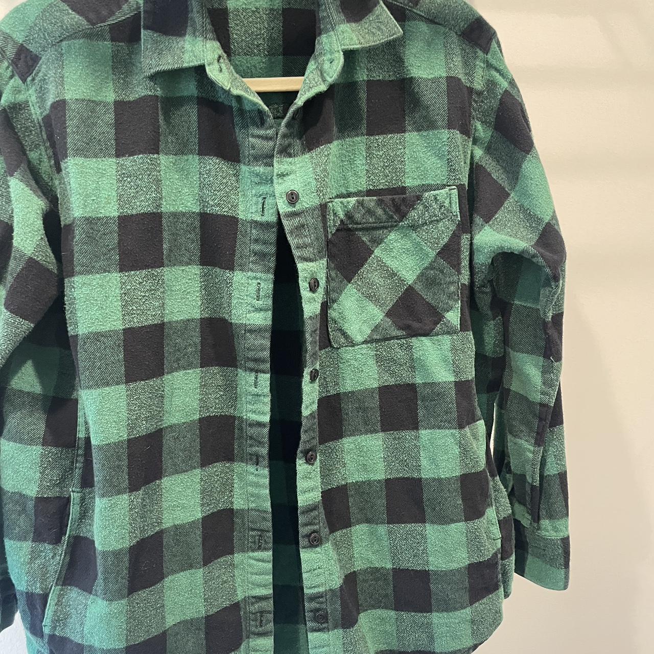 Madewell Women's Green and Black Shirt | Depop