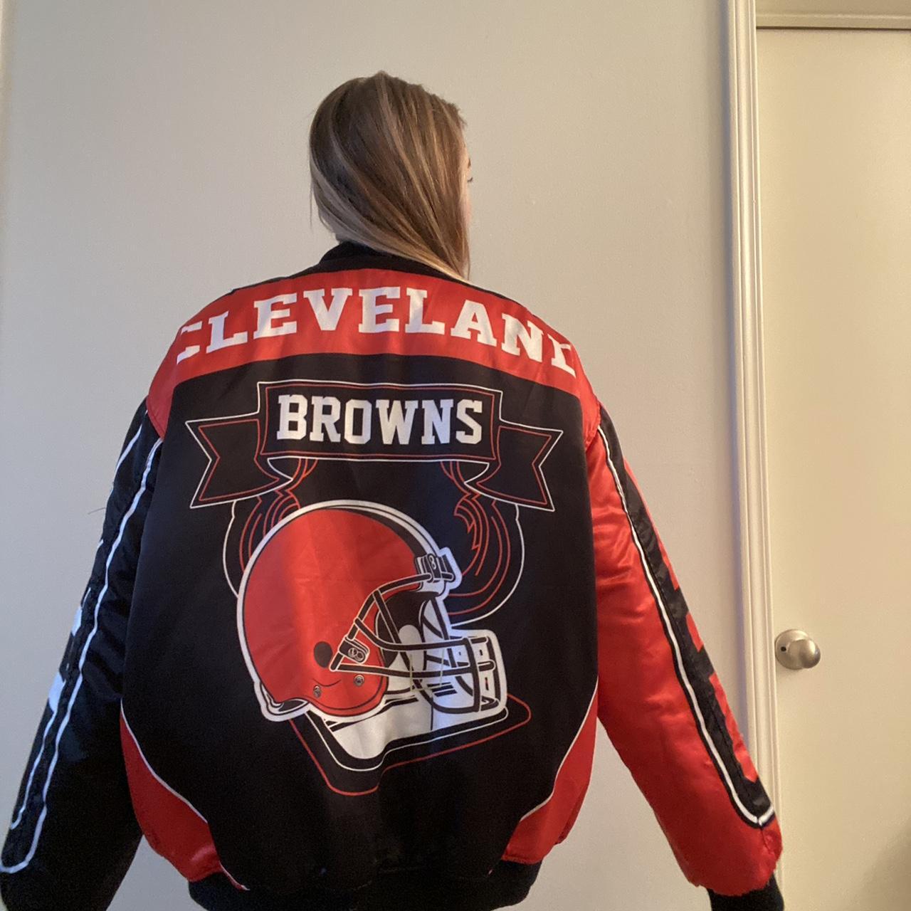 Vintage Cleveland Browns Bomber Jacket XXL Any - Depop