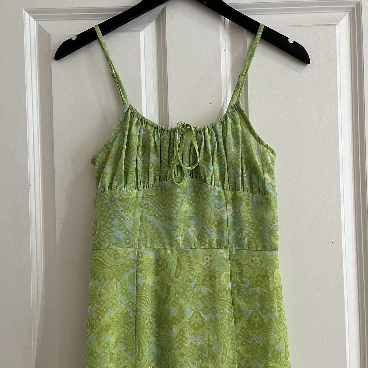 Urban Outfitters green paisley midi dress Excellent... - Depop