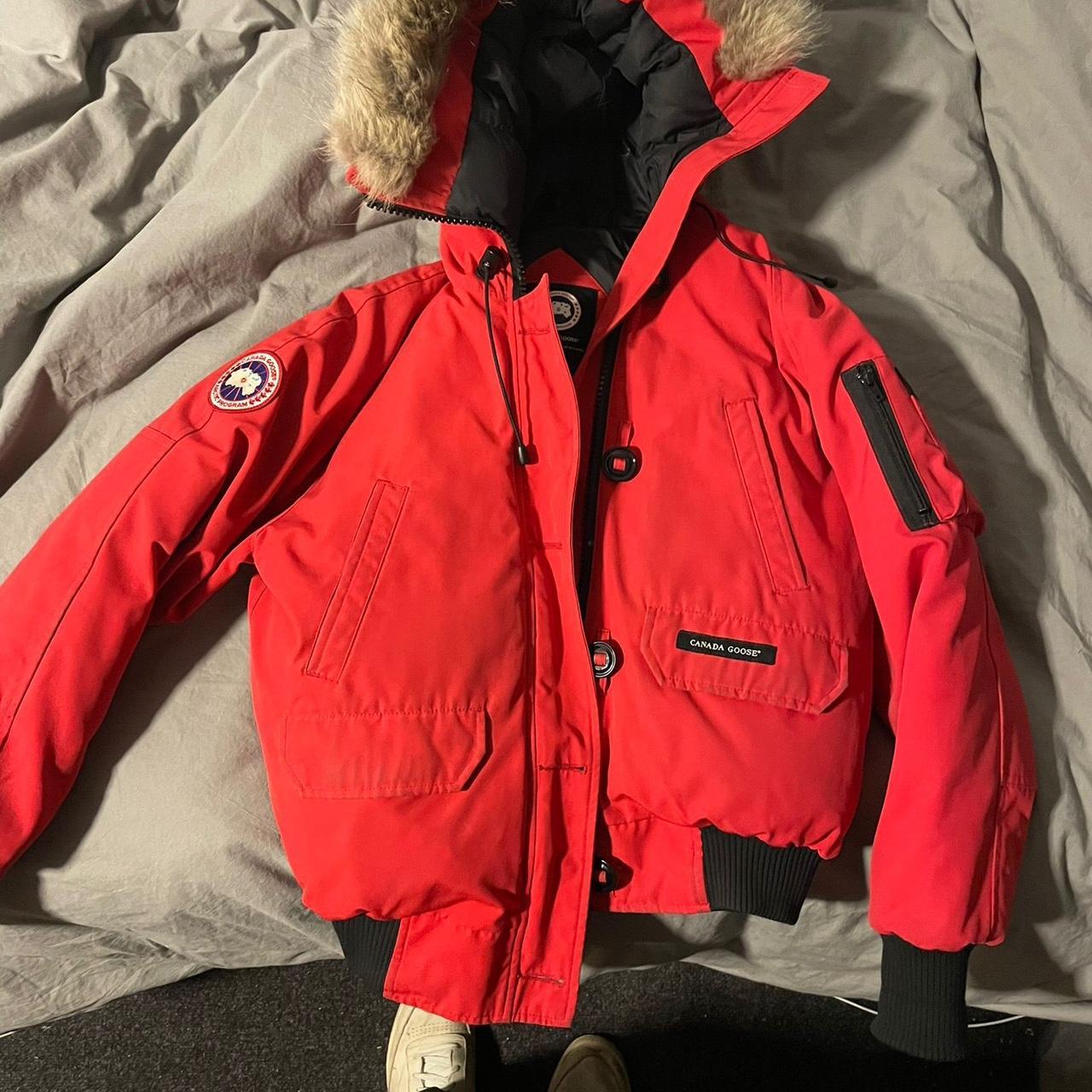 Canada goose red chilliwack bomber. Size M Depop