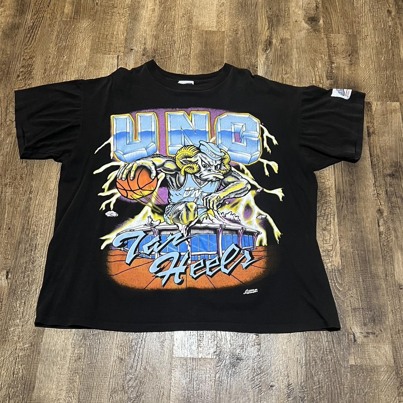 Super dope vintage UNC Tar Heels basketball T-shirt.... - Depop