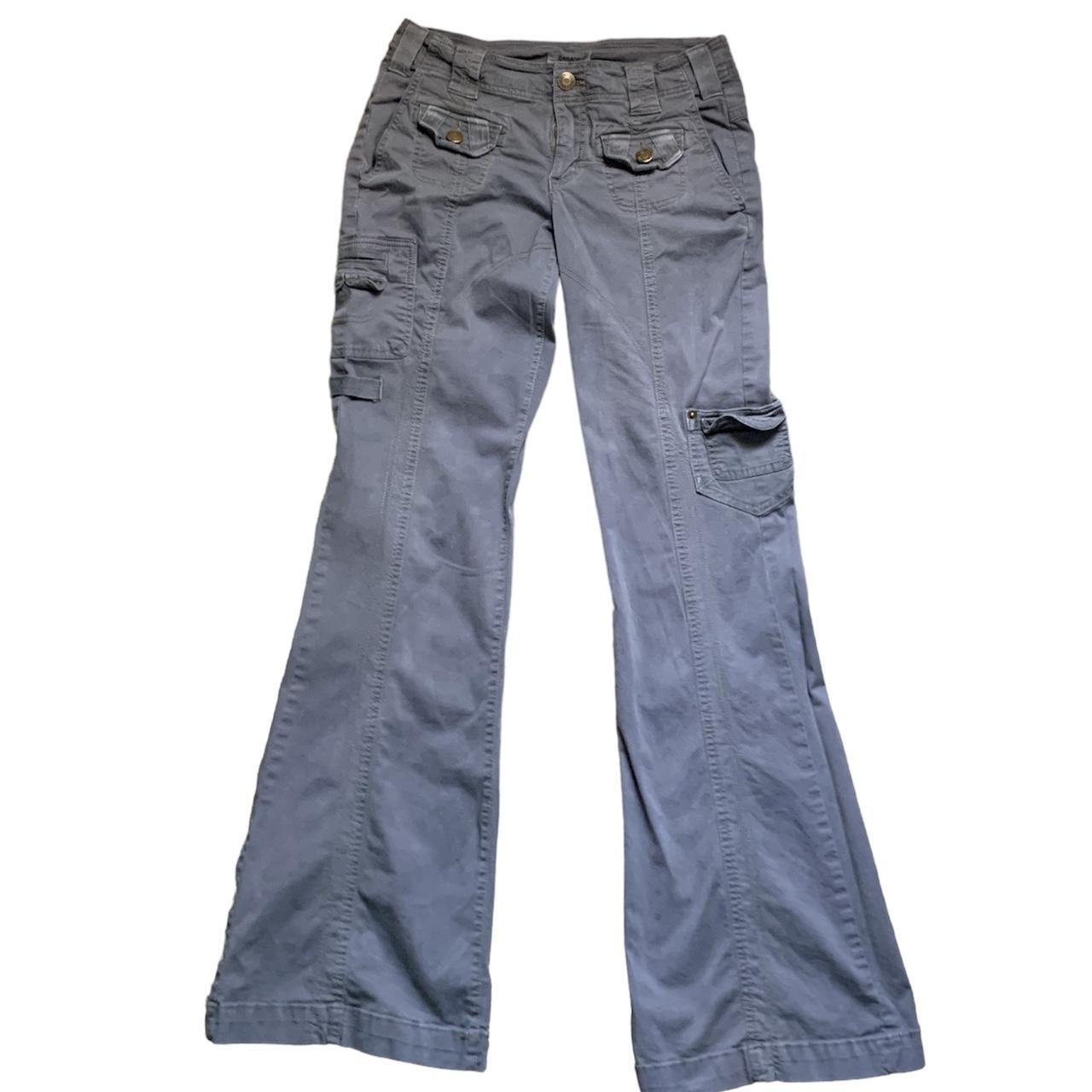 Garage cargo pants low waisted flared size... Depop