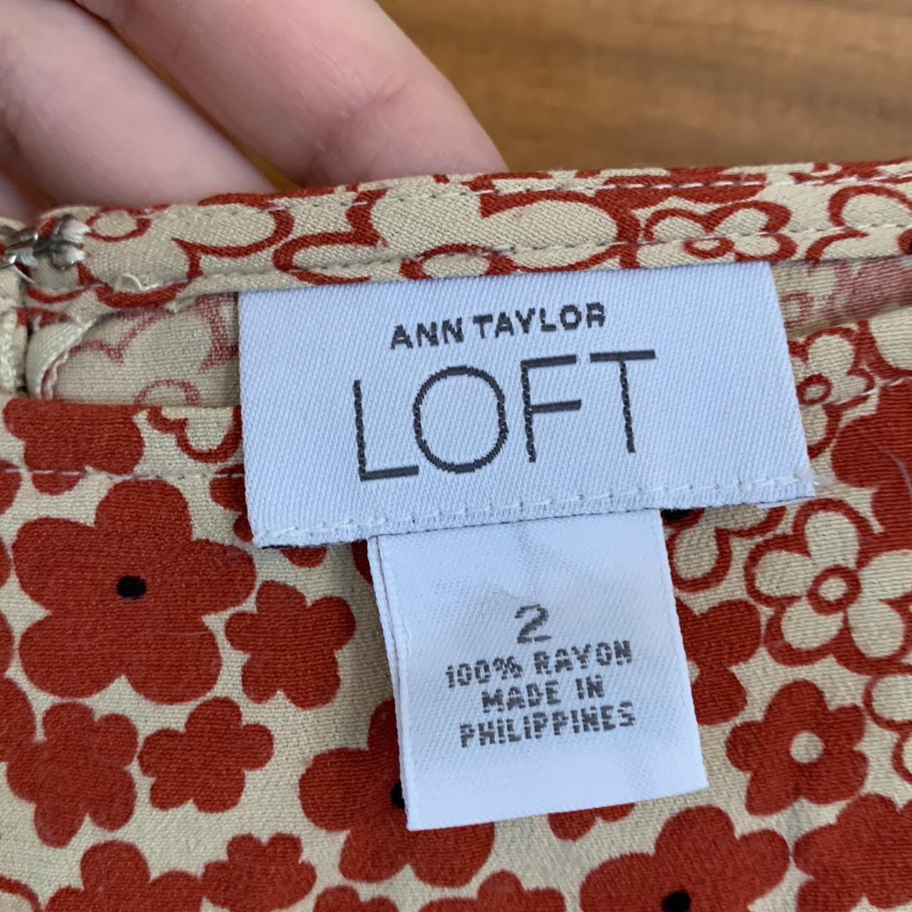 Ann Taylor Women's Red and Cream Skirt (2)