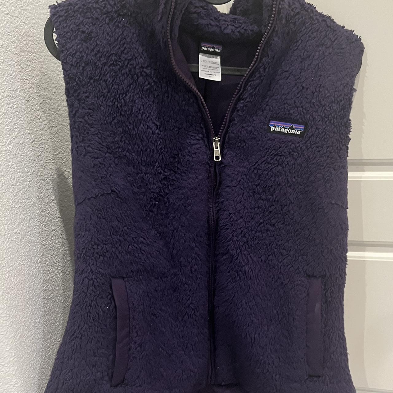 Patagonia Purple Wool Vest Pockets Full Zip Size... - Depop