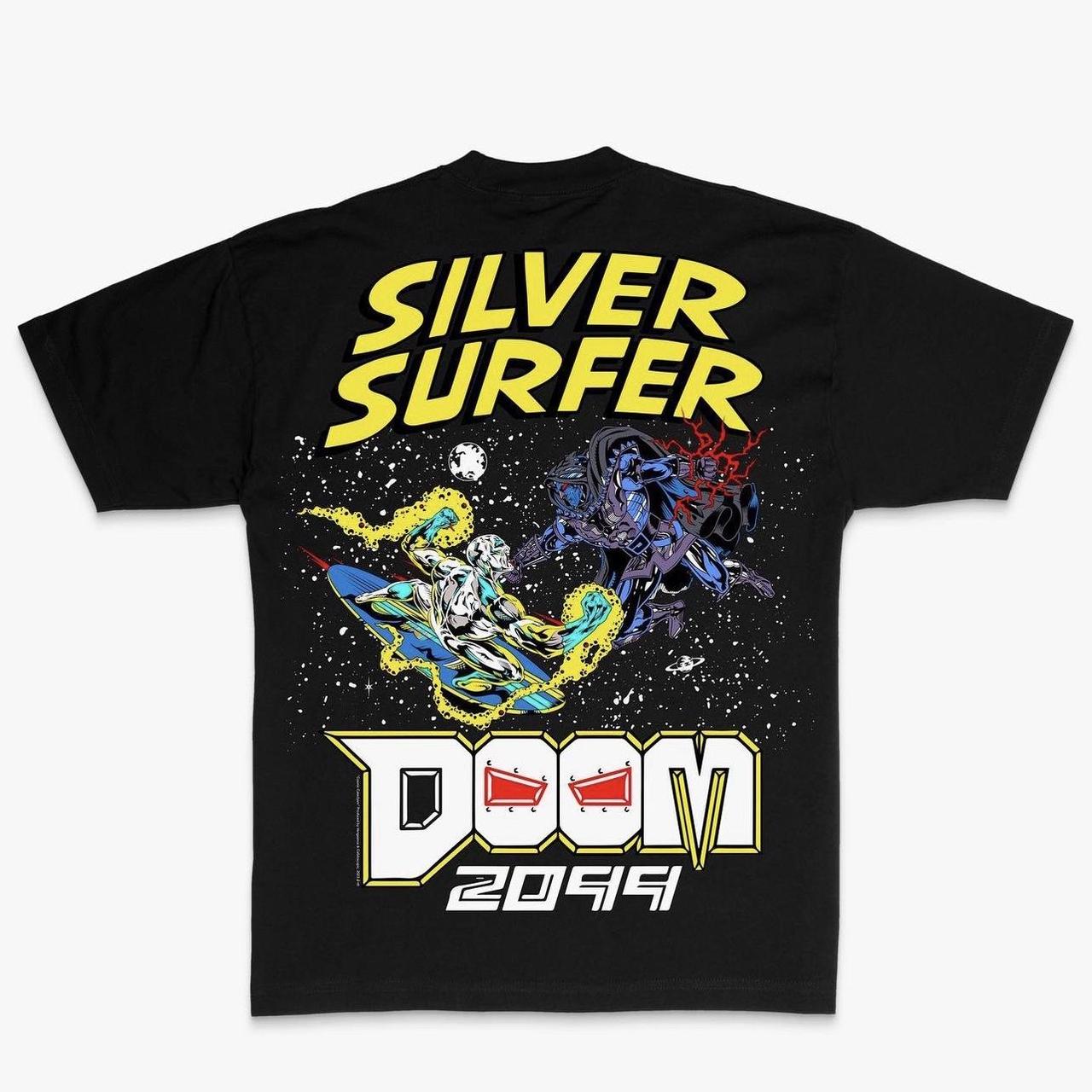 GOD Dr selling Doom Big Face Marvel Mega Print Tee Vintage Silver Surfer X-men Venom