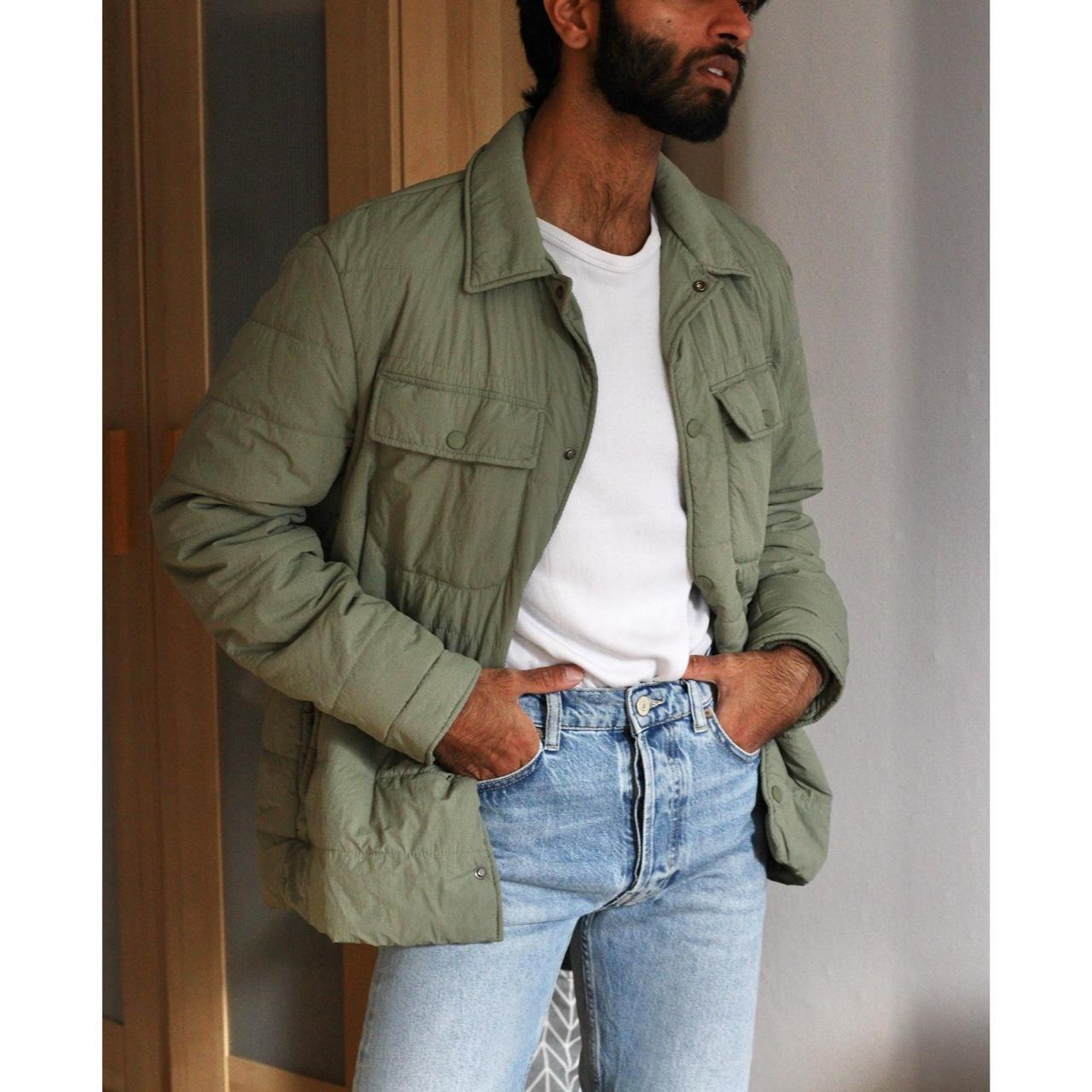 Sage Zara thin puffer jacket ideal