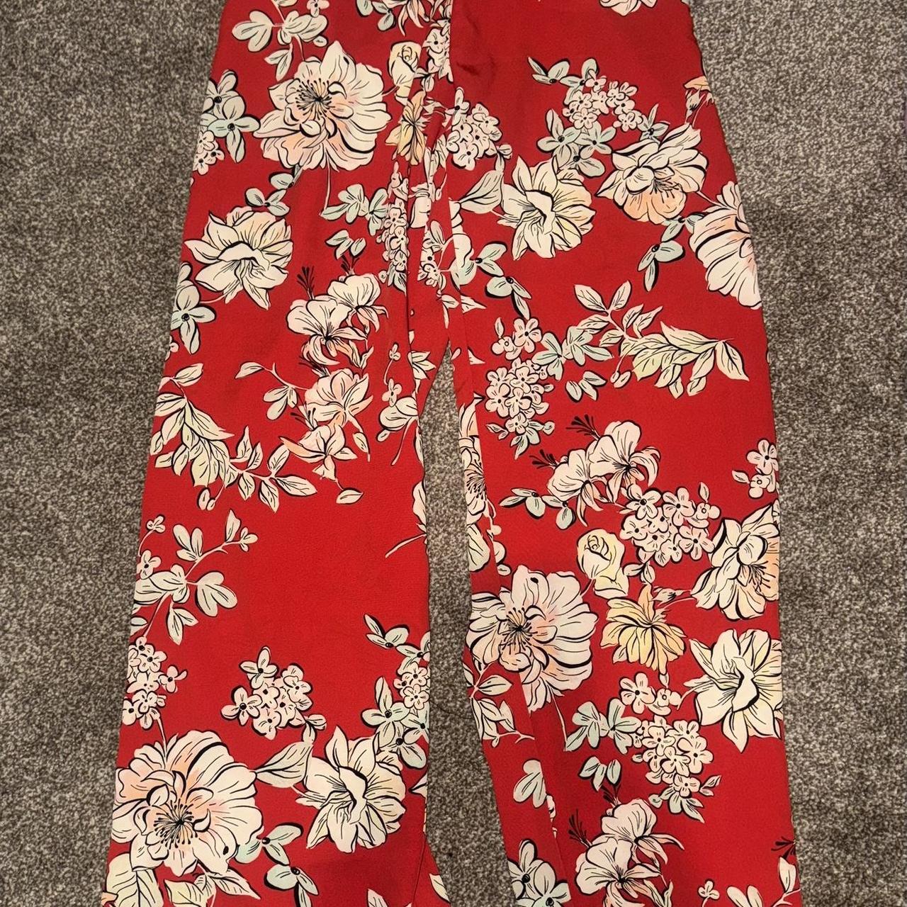 TEXTURED FLORAL PANTS - Gray | ZARA United States