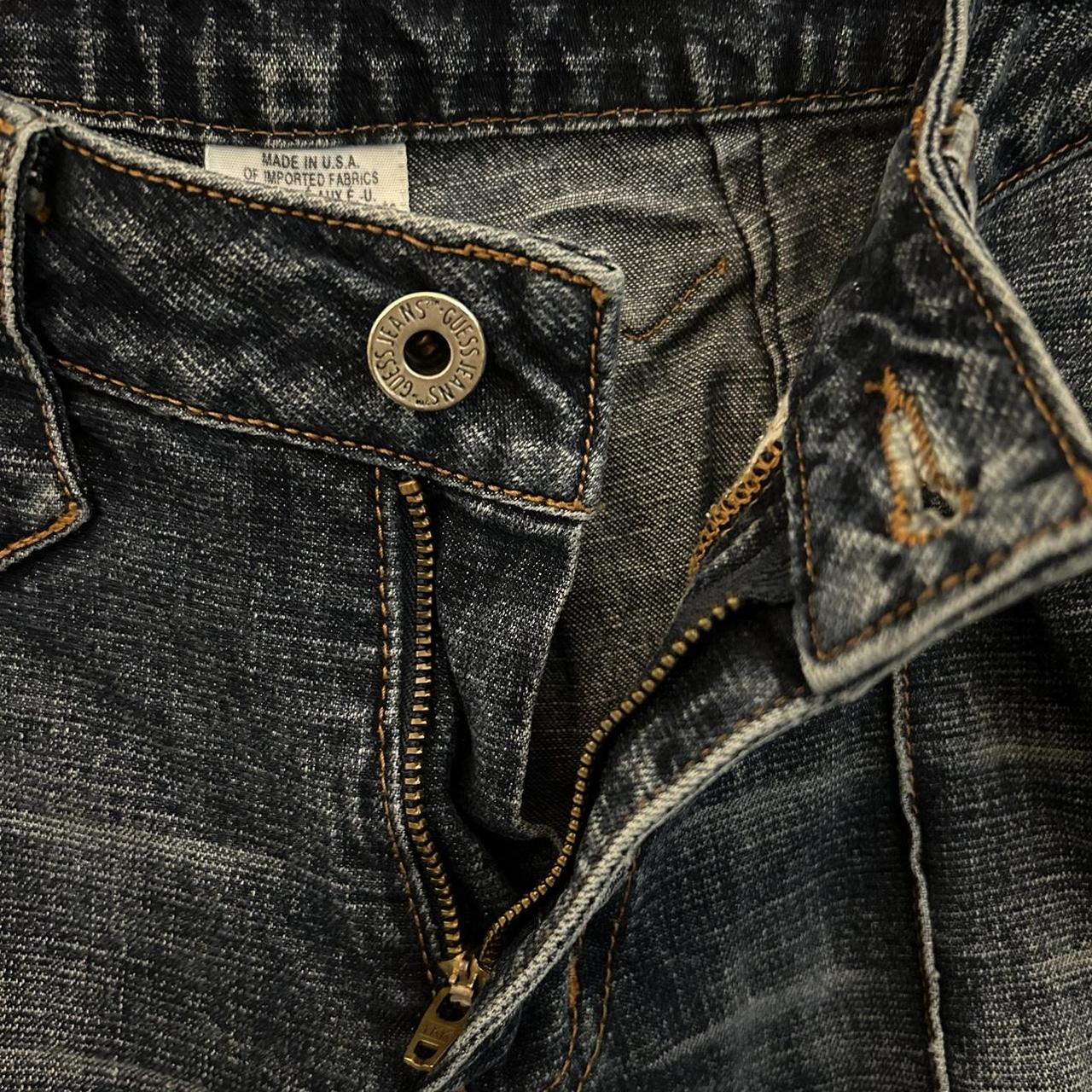 vintage guess low rise flare jeans waist: 24... - Depop