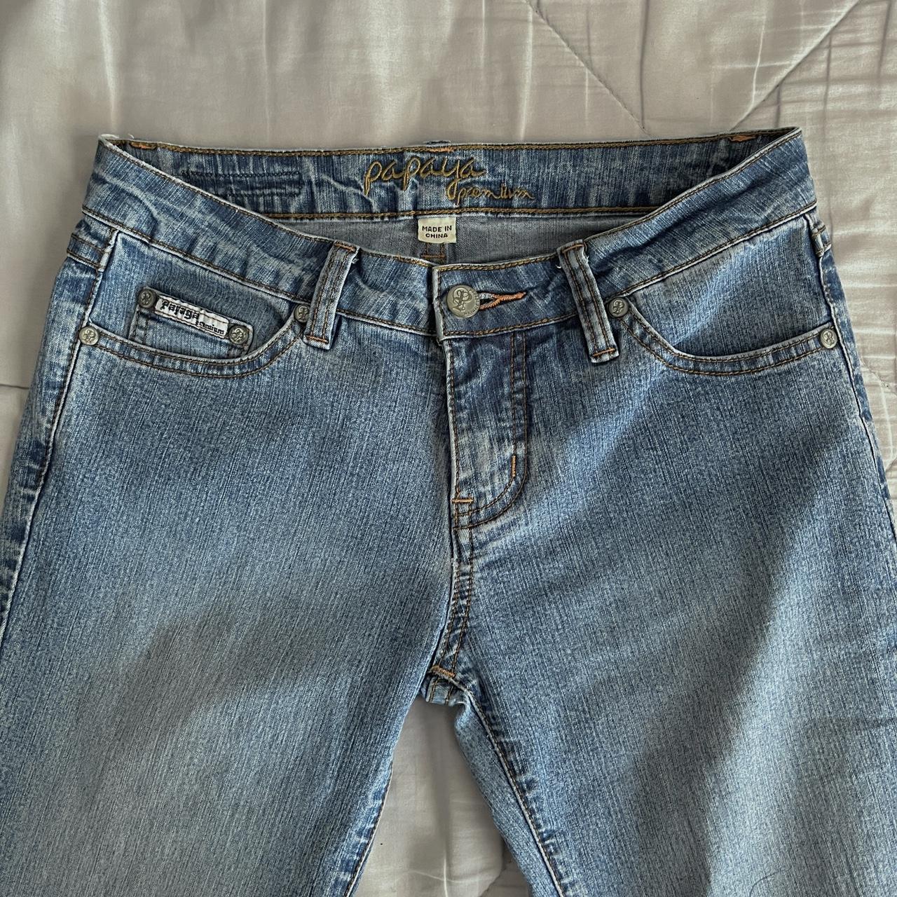 Papaya Low Rise Flare Jeans Size 3 Repop,... - Depop