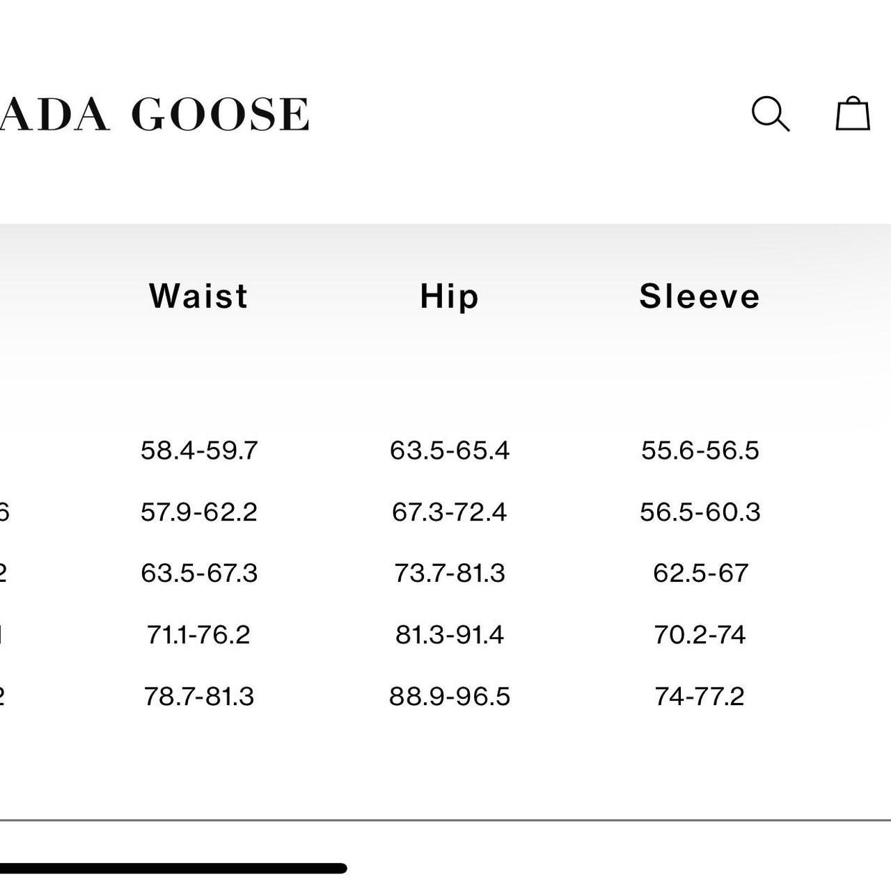 Canada goose youth size chart sale