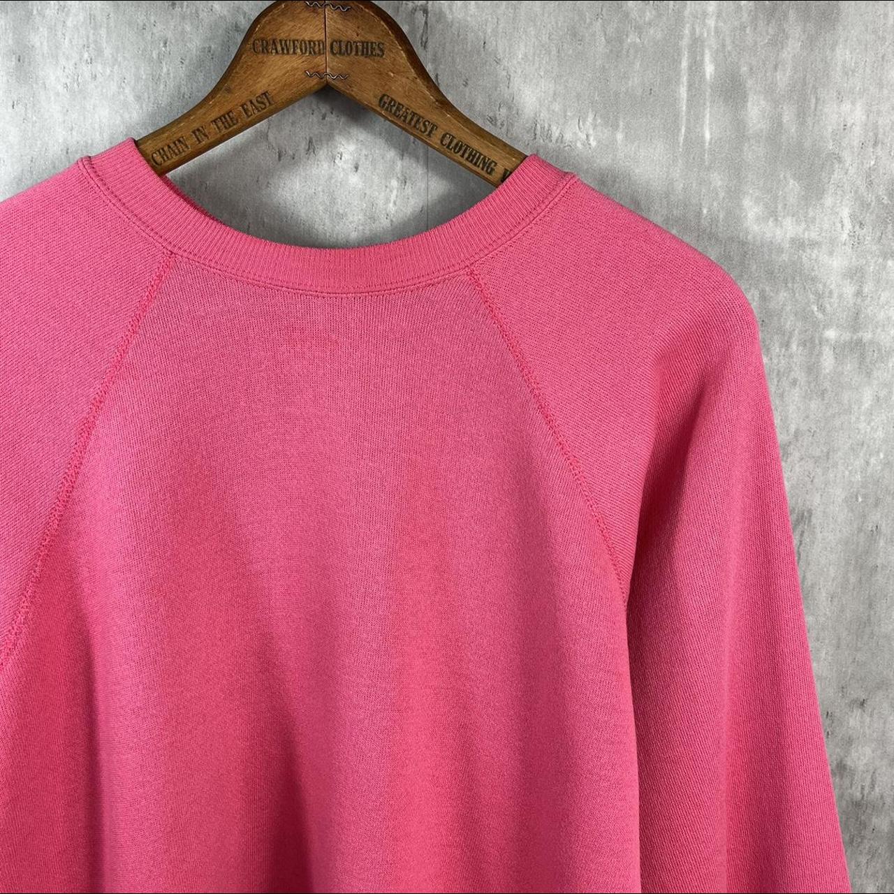 80s Tultex Pink Blank Raglan Sweatshirt Large Chest... Depop