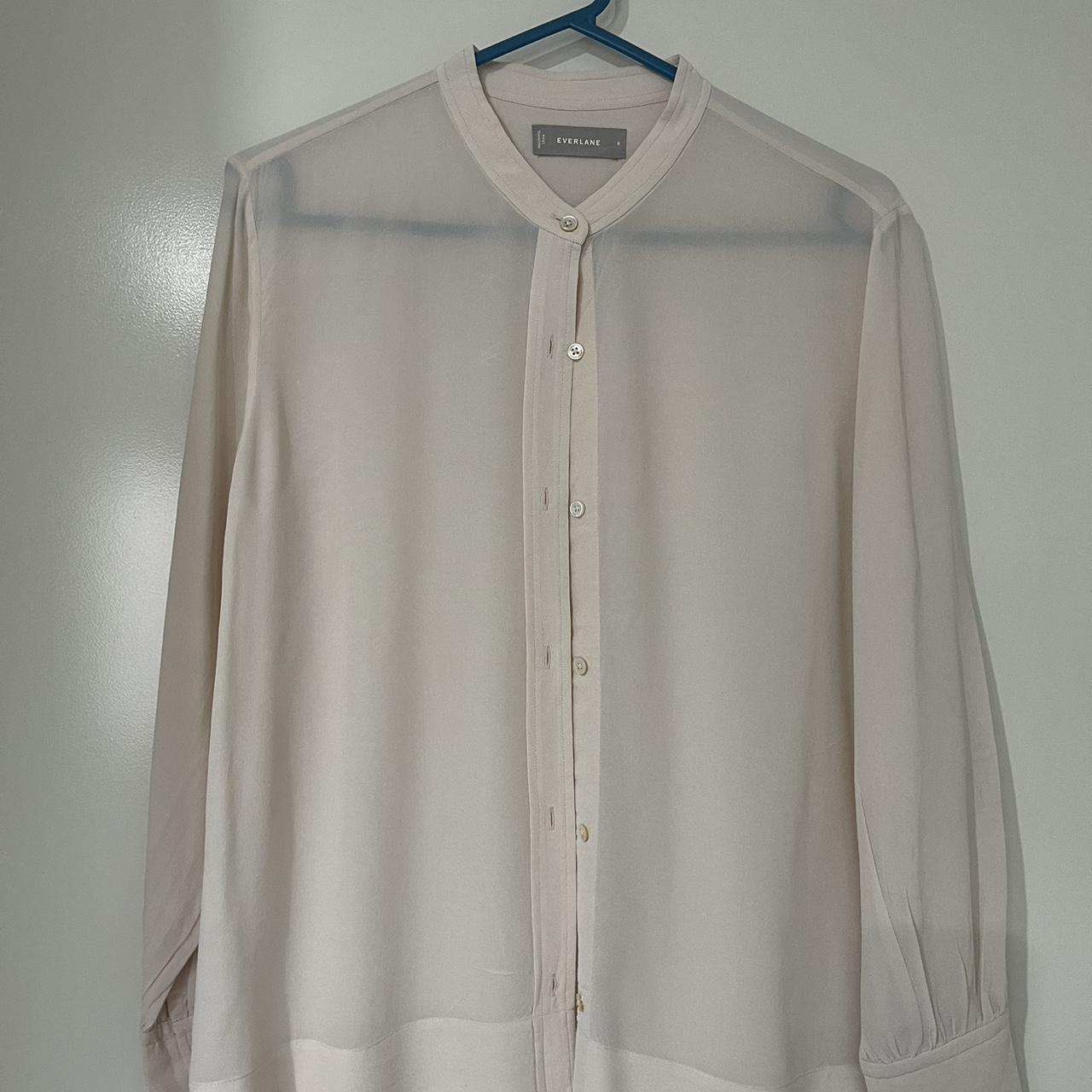 Everlane 100% silk shirt size 8. Colour is a very... - Depop