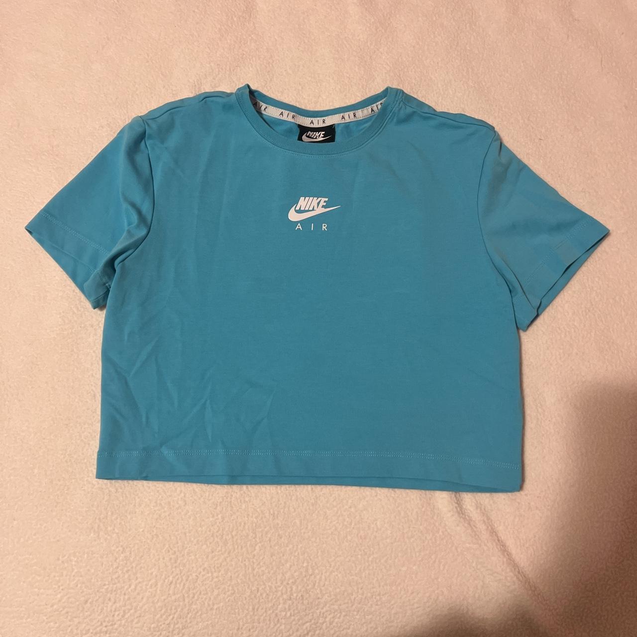 Cropped Baby Blue Nike Shirt size Women L perfect... Depop