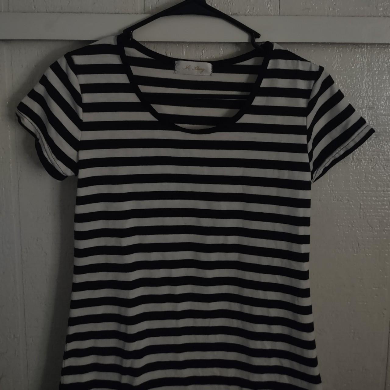 Black and white striped t-shirt. Super cute and has... - Depop