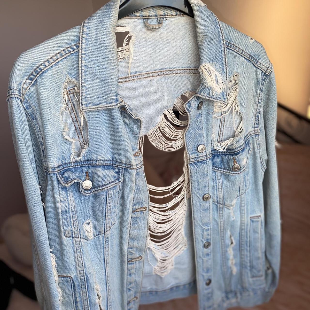 Oversized ripped 2025 jean jacket