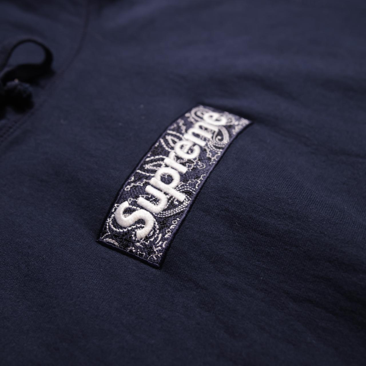 Supreme Hoodie Navy Supreme Blue Bandana Box Logo Supreme Bandana