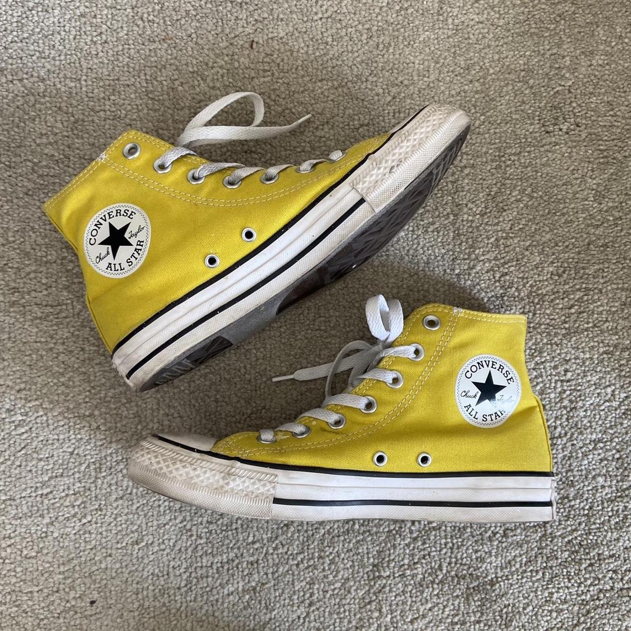 Yellow High Top Converse Yellow Mustard High Top... Depop