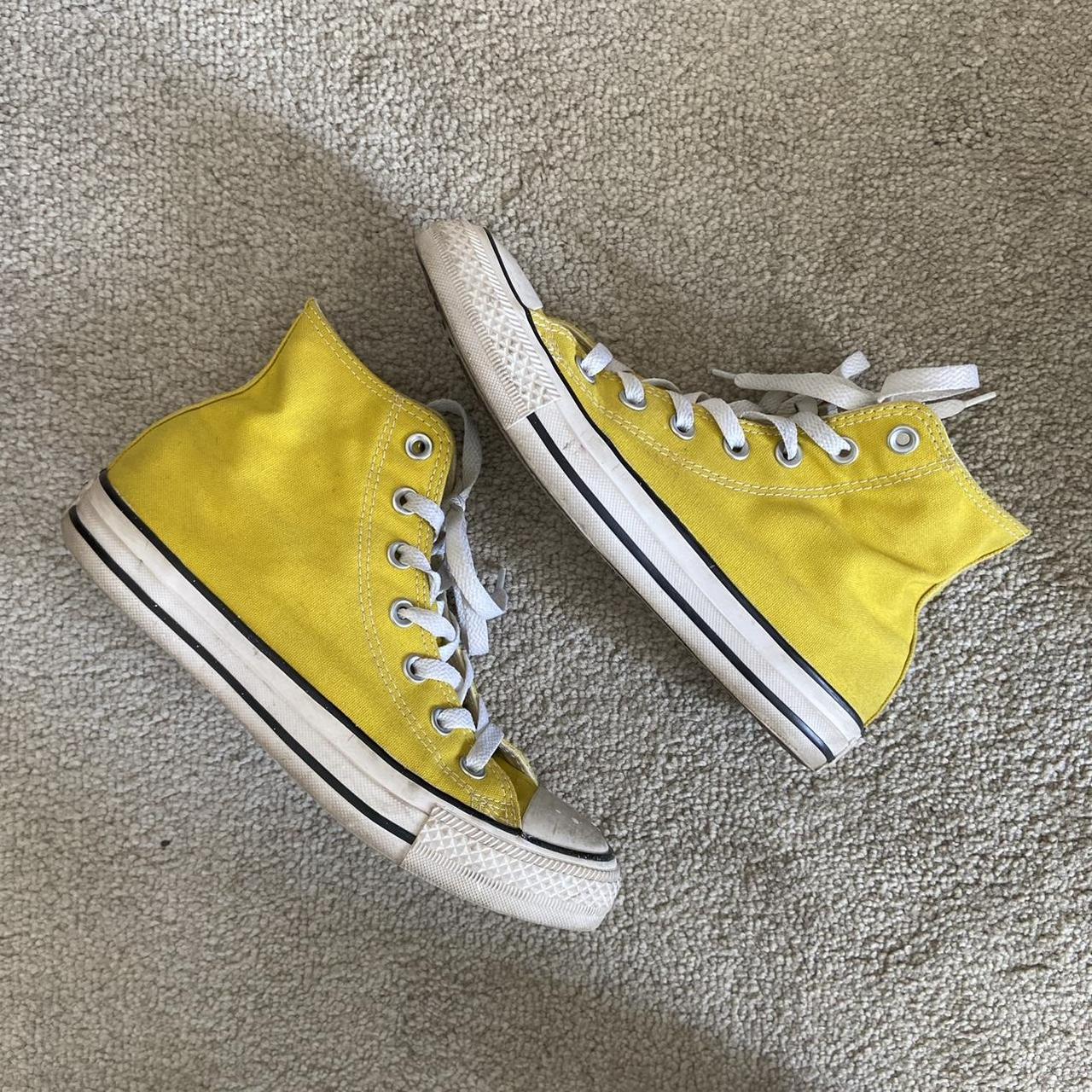 Yellow High Top Converse Yellow Mustard High Top... Depop