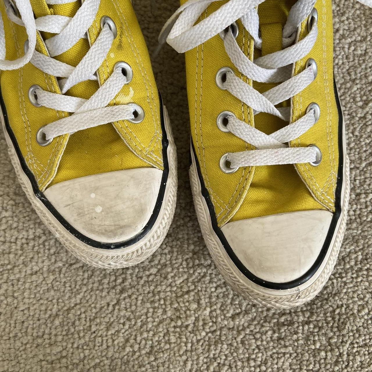 Yellow High Top Converse Yellow Mustard High Top... - Depop