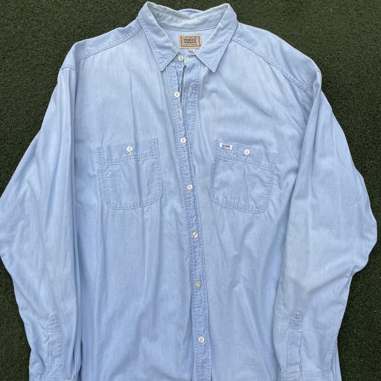 Guess Men's Blue Shirt | Depop