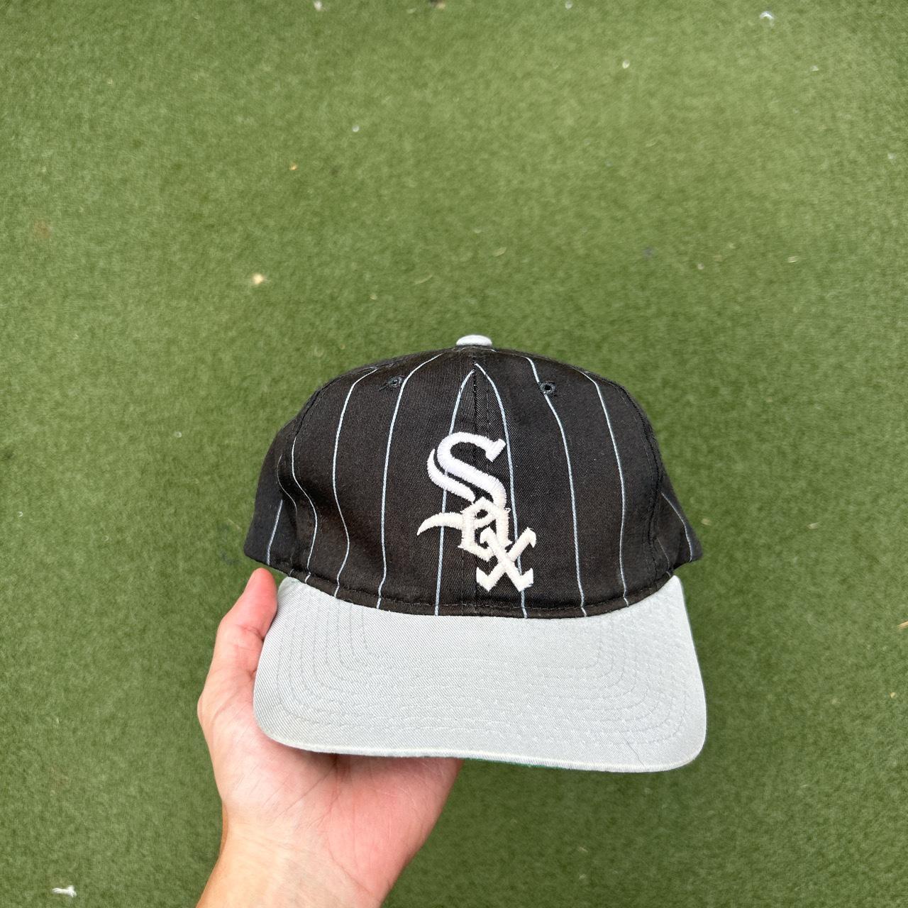 Chicago White Sox Hat Snap Back Mens Starter Black Gray Vintage