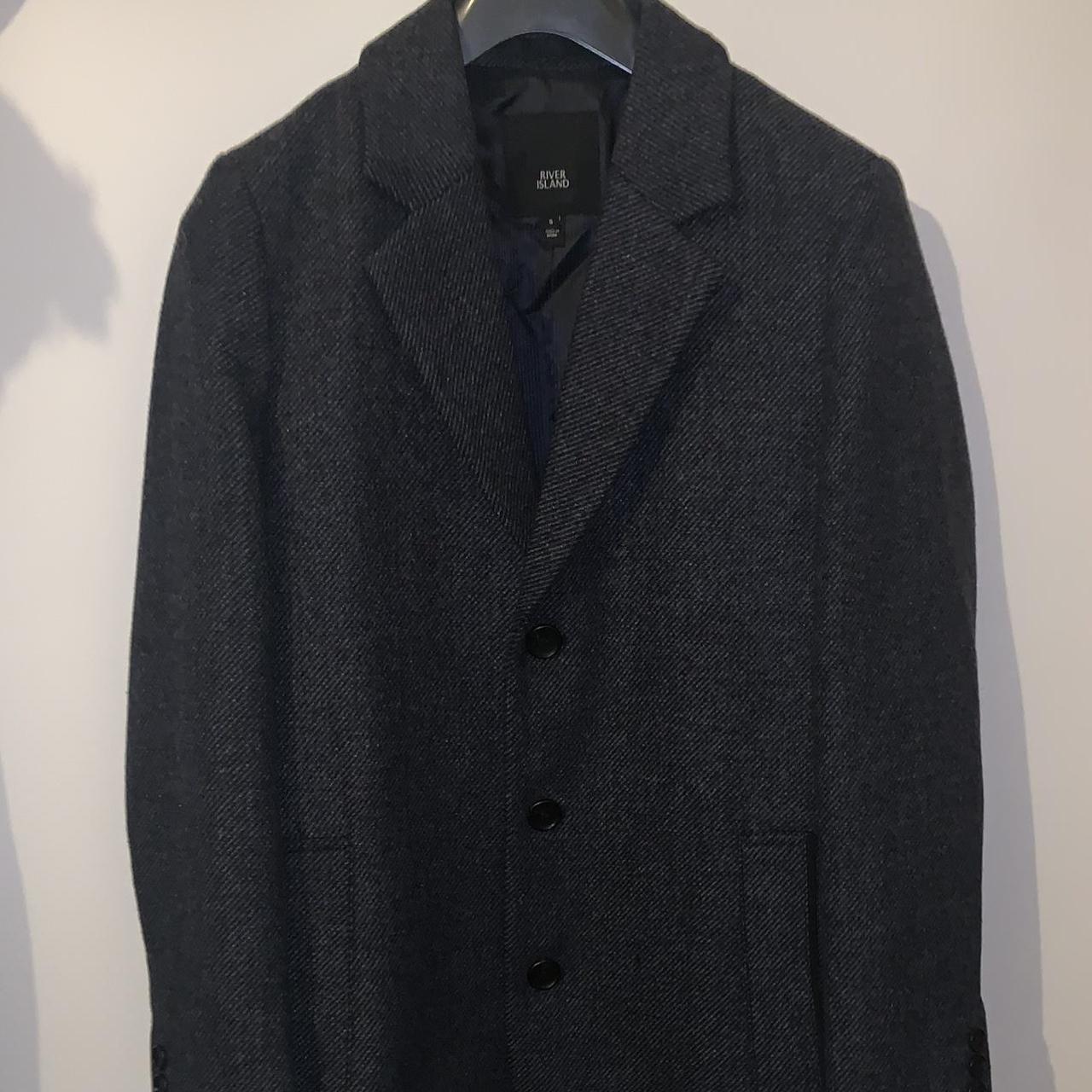 River Island Men's Grey Coat | Depop