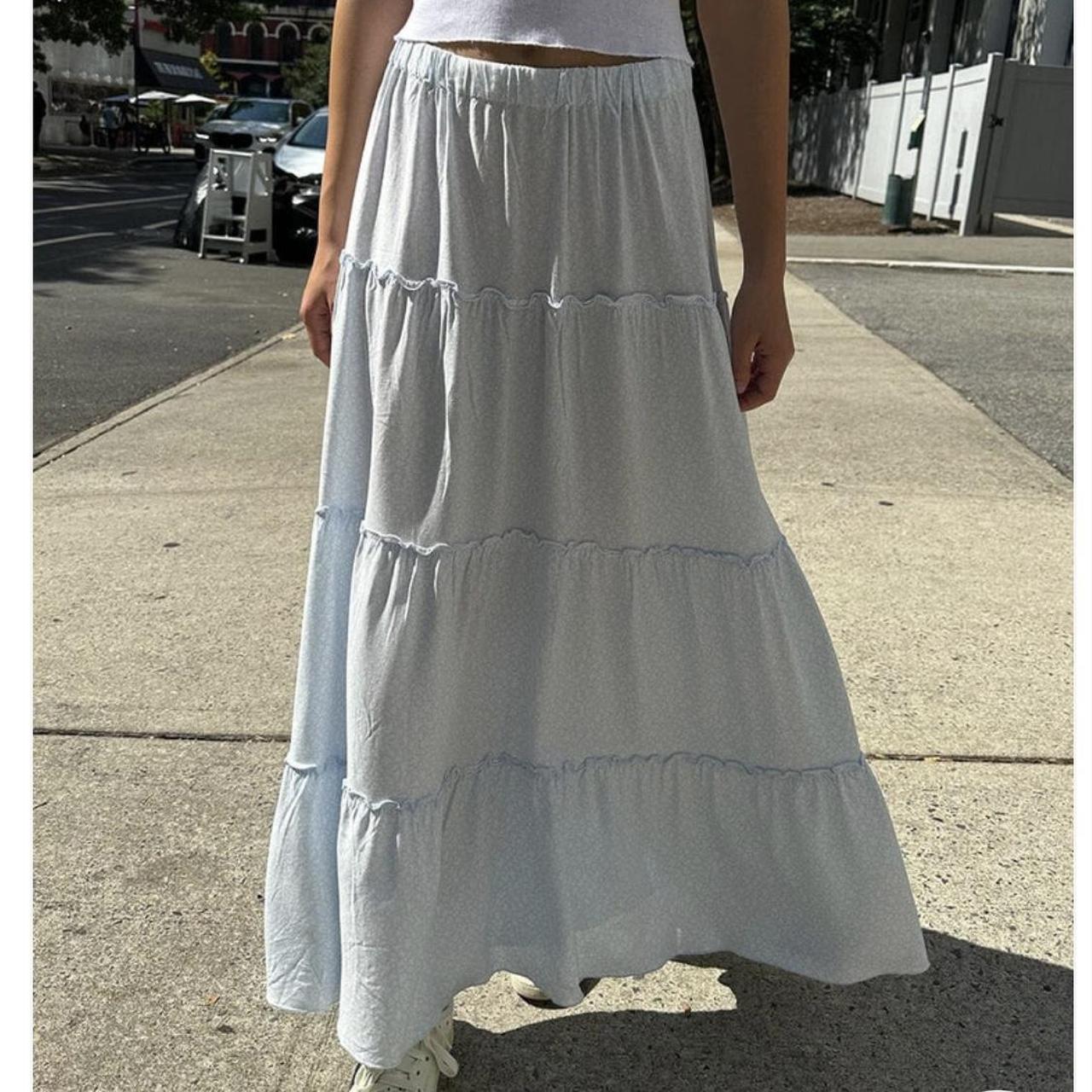 brandy melville izzy floral skirt 🩵🤍 this is so... Depop