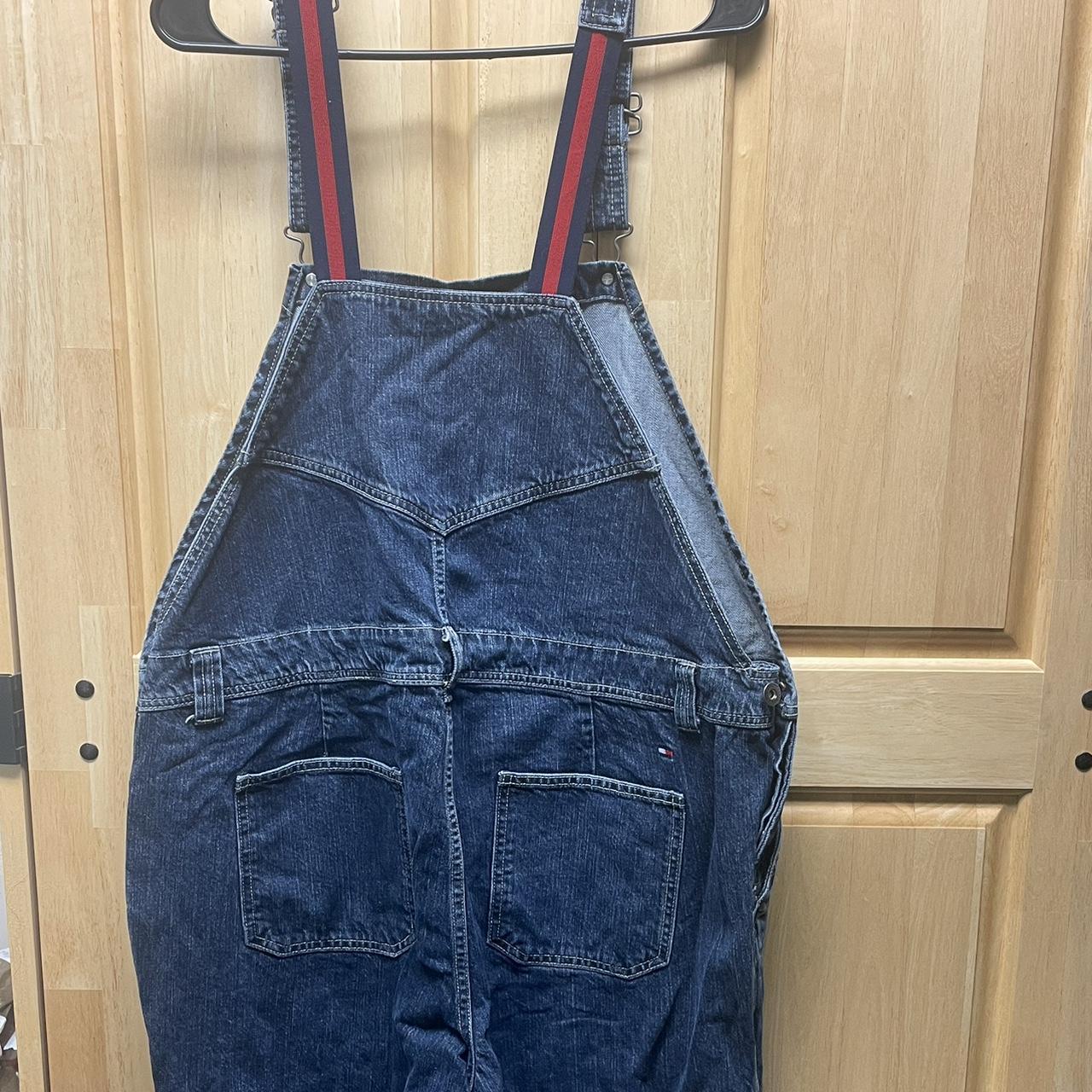 Tommy Hilfiger Women's Navy and Red Dungarees-overalls | Depop
