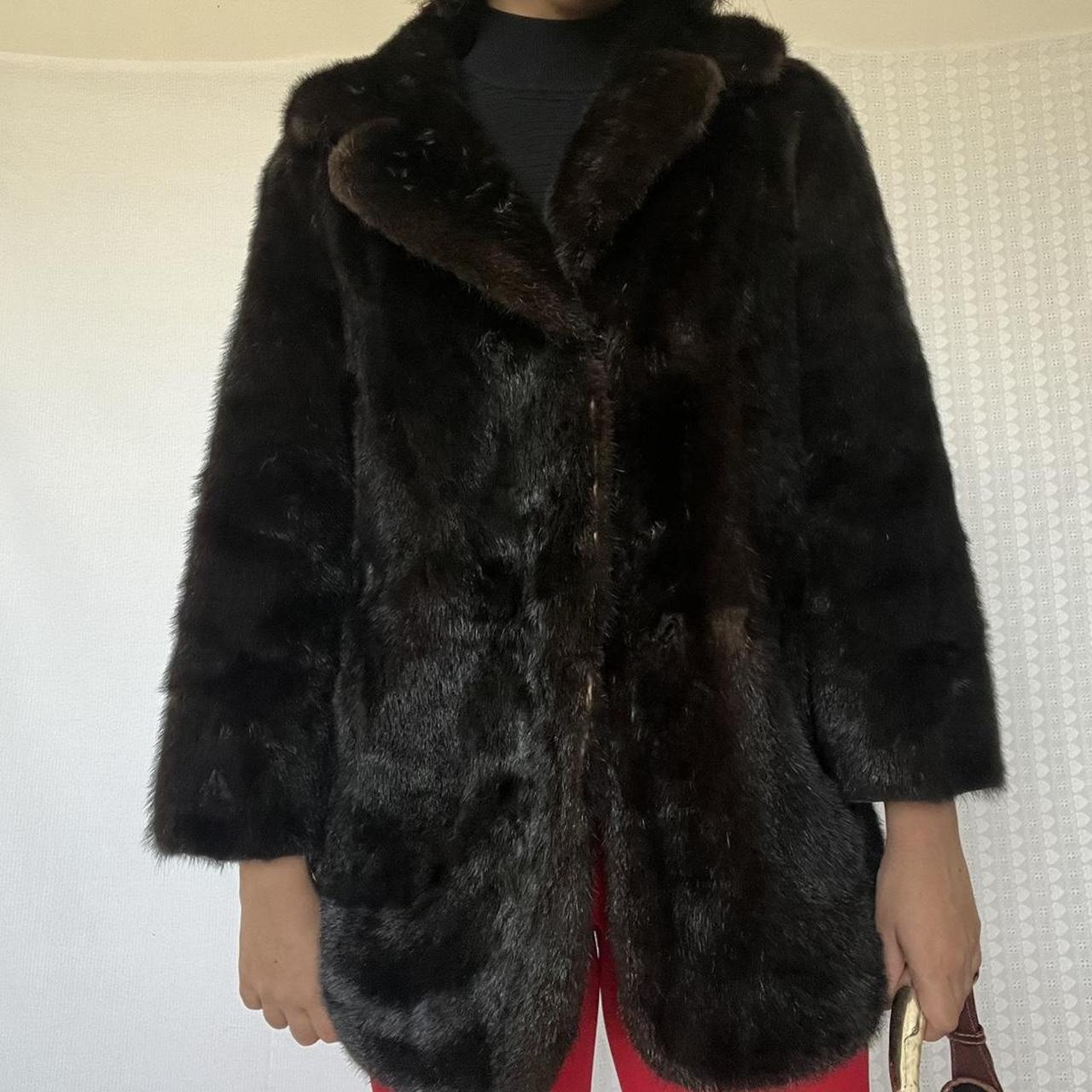 Vintage dark brown fur coat Very good condition... - Depop