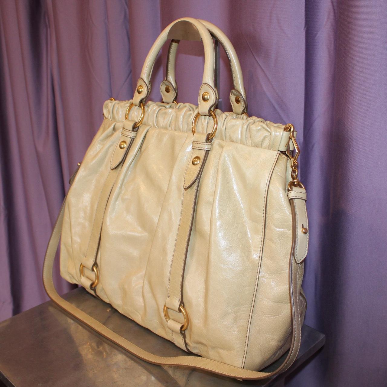 Miu Miu Women's Bag - Tan/Cream – Miu Miu large l… - image 5