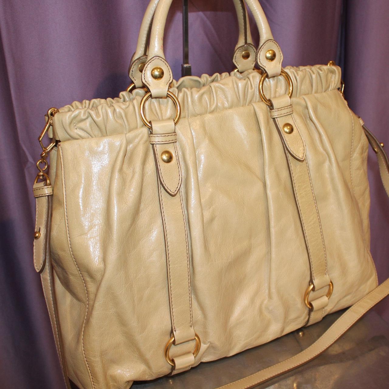 Miu Miu Women's Bag - Tan/Cream – Miu Miu large l… - image 3