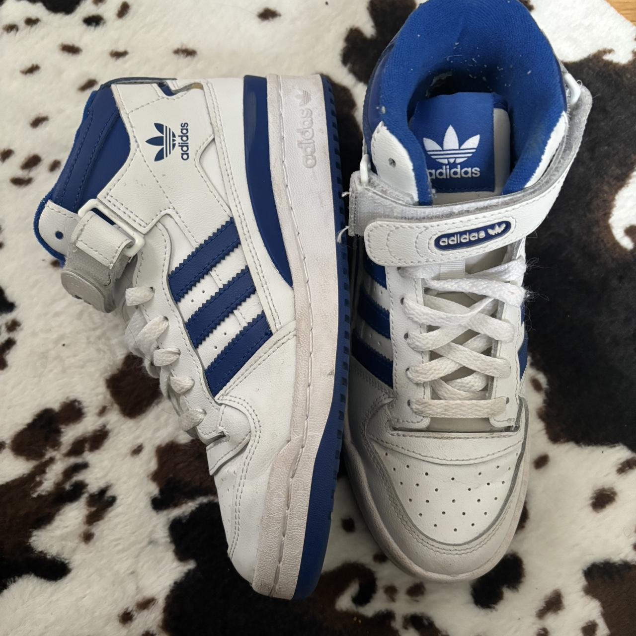 adidas forum high top size 5 worn a few times no... - Depop