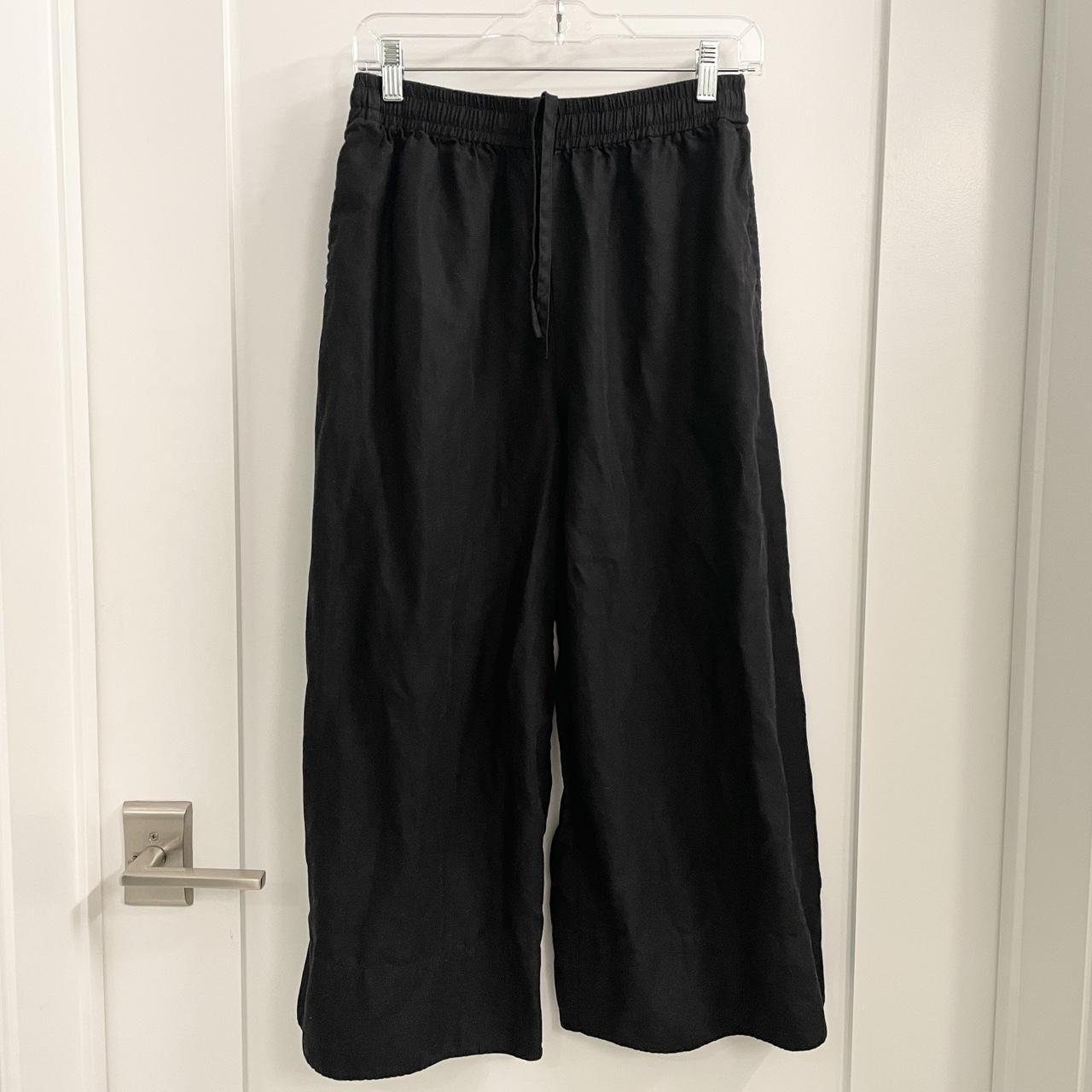 COS Seersucker Wide-Leg Coulotte Pant Worn