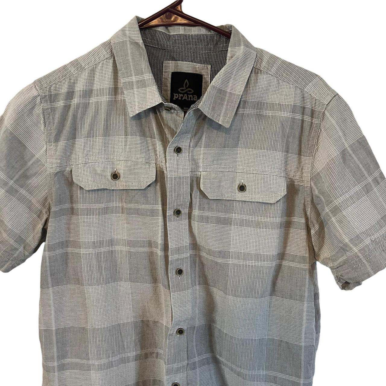 Prana Mens Button Up Cotton Short Sleeve Shirt Size... Depop