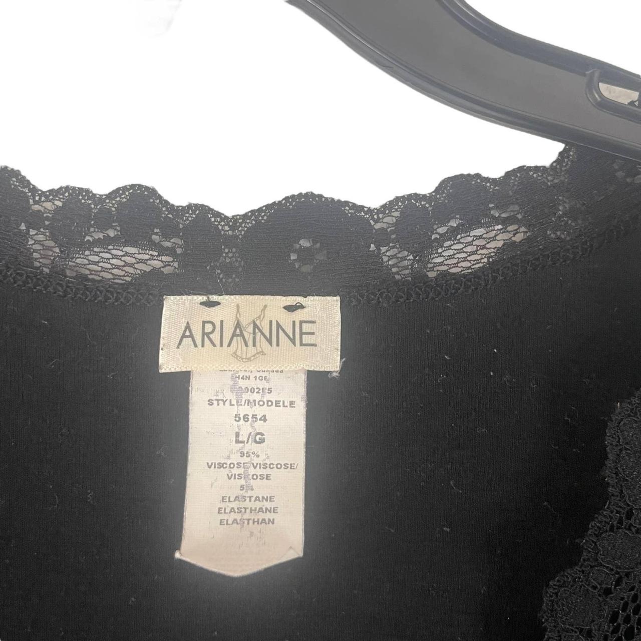 Arianne Vintage 90s Women's Size Large Black Lace... - Depop