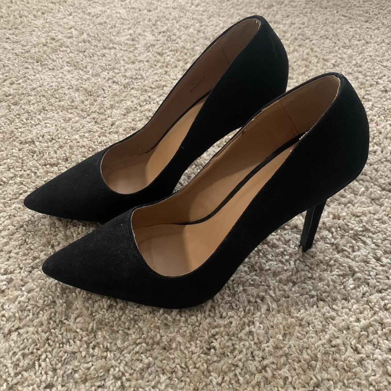 Black Pointed-Toe Heels UK8/EU41 #workwear... - Depop