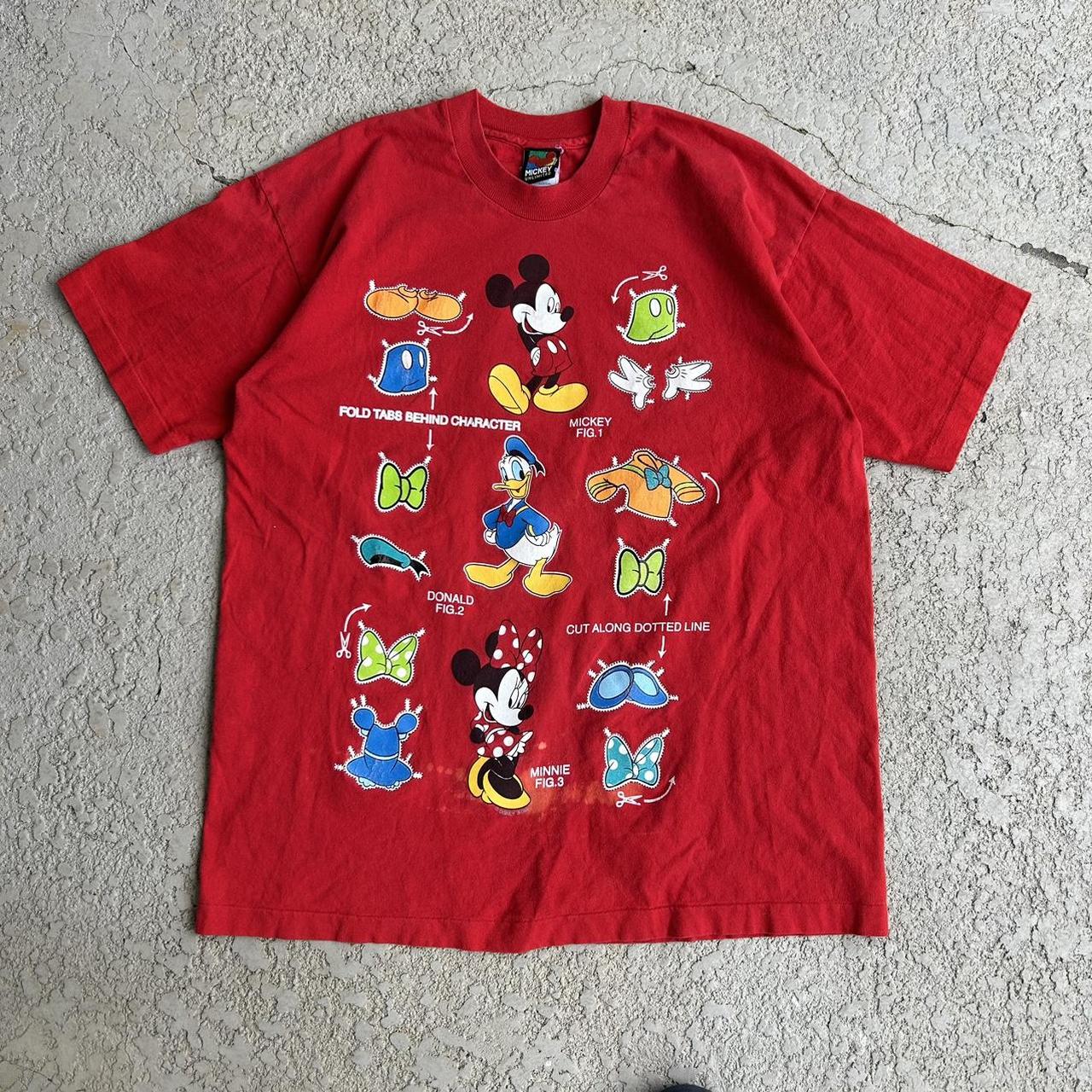 Mickey Unlimited Men's T-shirt - Red - XL – Vintage 90s Mickey Unlimited Disney Characters Cut …