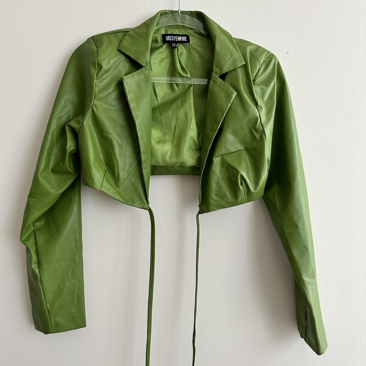 Missy Empire Women's Green Jacket Depop