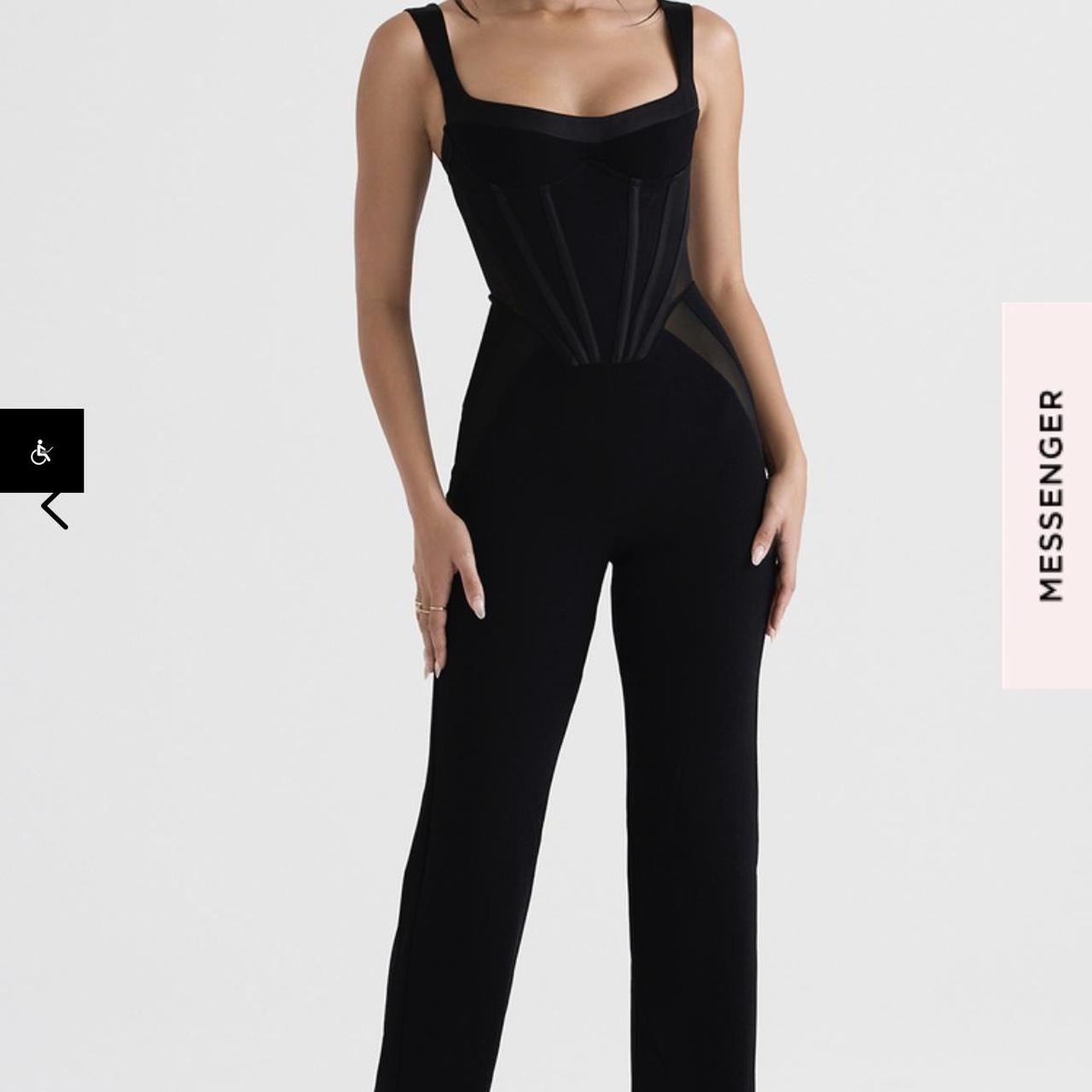 House of CB Mylene Black Corset Jumpsuit, size... Depop