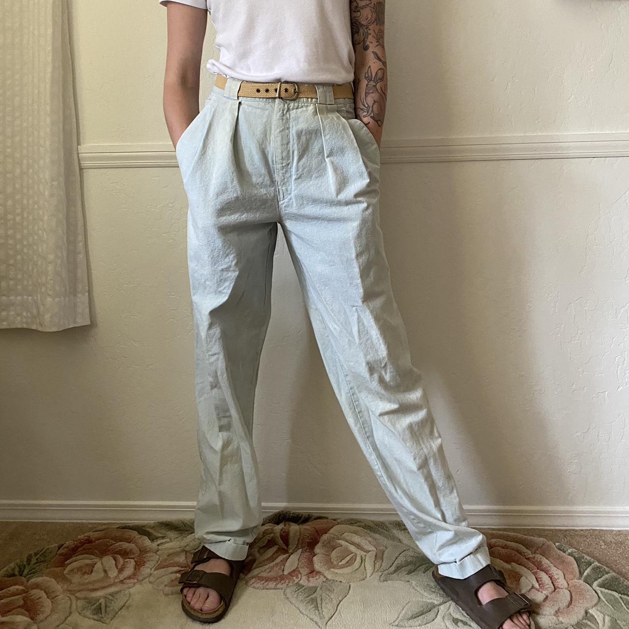 最新情報 Pleated Chambray 80's Vintage Trousers Depop | Jeans UFO By パンツ